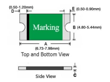 Mechanical Drawing - Bel Fuse 0ZCF Resettable PPTC Fuses