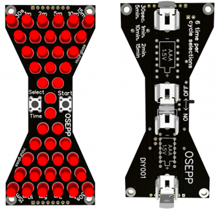 Mechanical Drawing - OSEPP Electronics Hourglass DIY Solder Kit