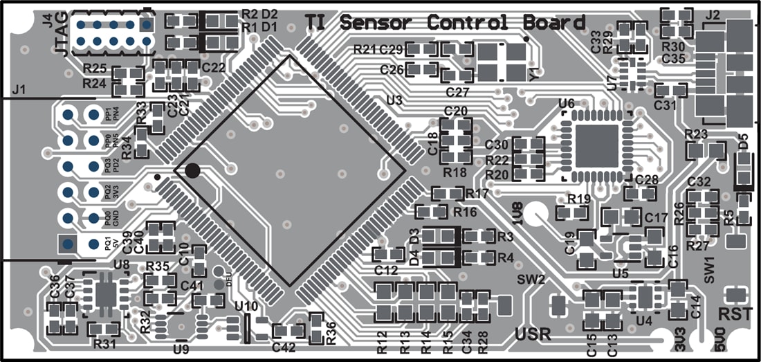 Mechanical Drawing - Texas Instruments TI-SCB Sensor Control Board (SCB)