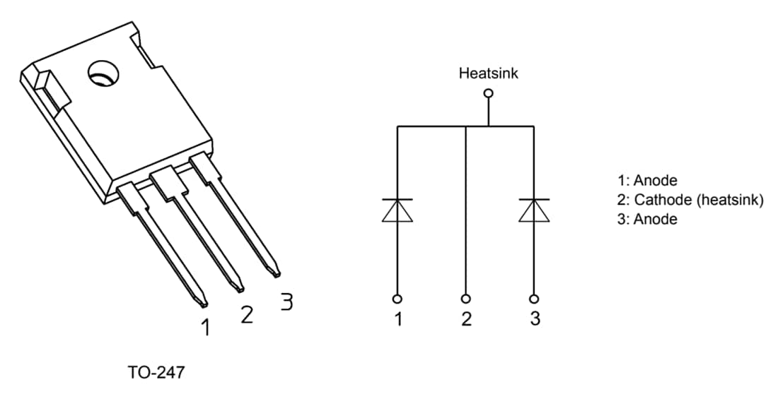 Mechanical Drawing - Toshiba TRSx SiC Schottky Barrier Diodes