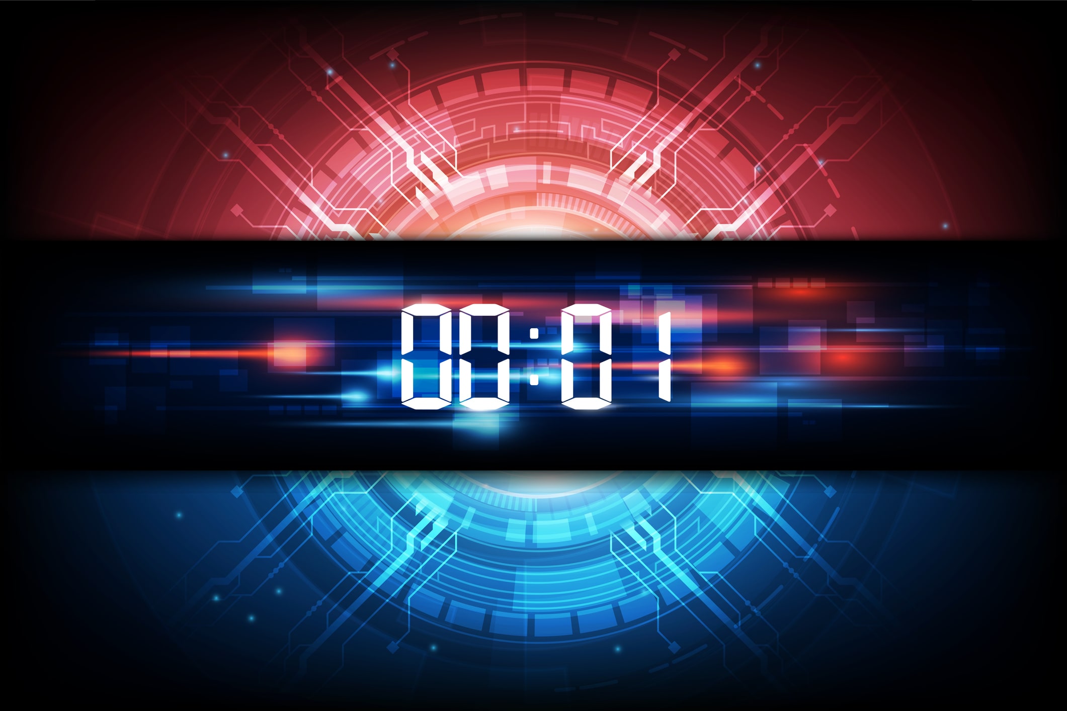 Abstract Futuristic Technology Background with Digital number timer concept and countdown