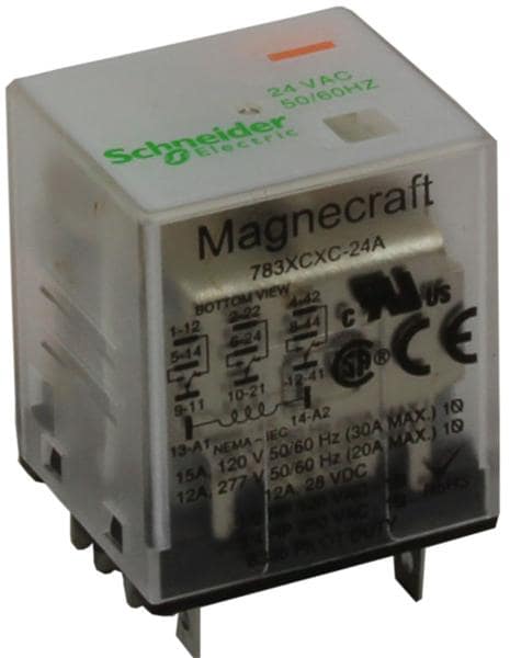 788XBXC-24D Schneider DPDT Non-Latching Relay Panel Mount 16 A 24V dc Coil 